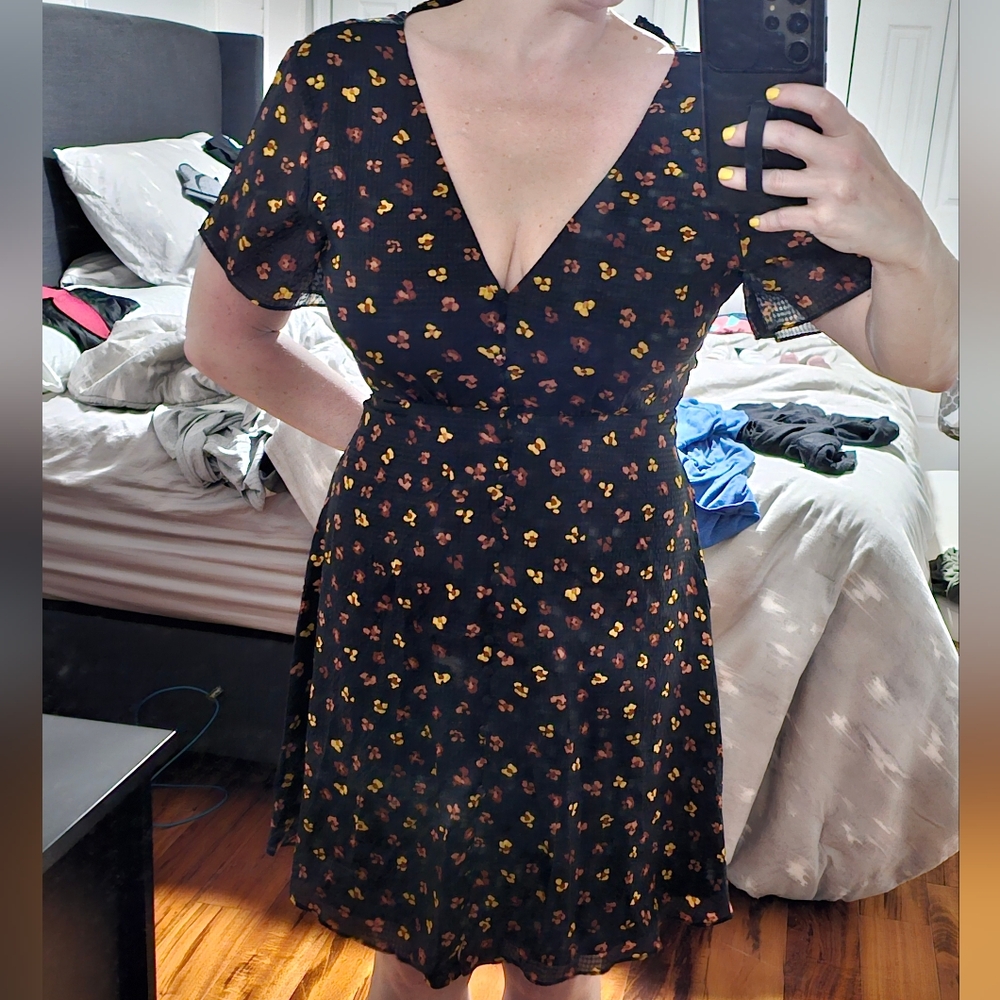 Madewell Button-Front Mini Dress in Feline Floral